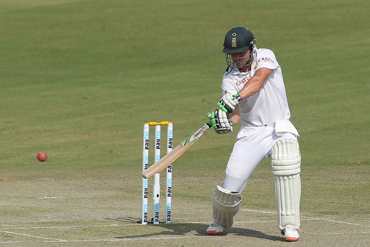 AB de Villiers plays one square on the off side, India v South Africa, 1st Test, Mohali, 2nd day, November 6, 2015