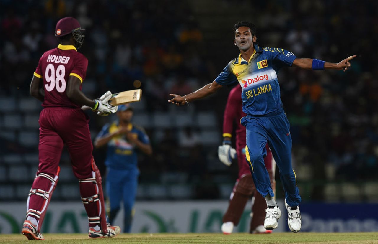 Jason Holder was caught behind for 19 off Dushmantha Chameera, Sri Lanka v West Indies, 3rd ODI, Pallekele, November 7, 2015