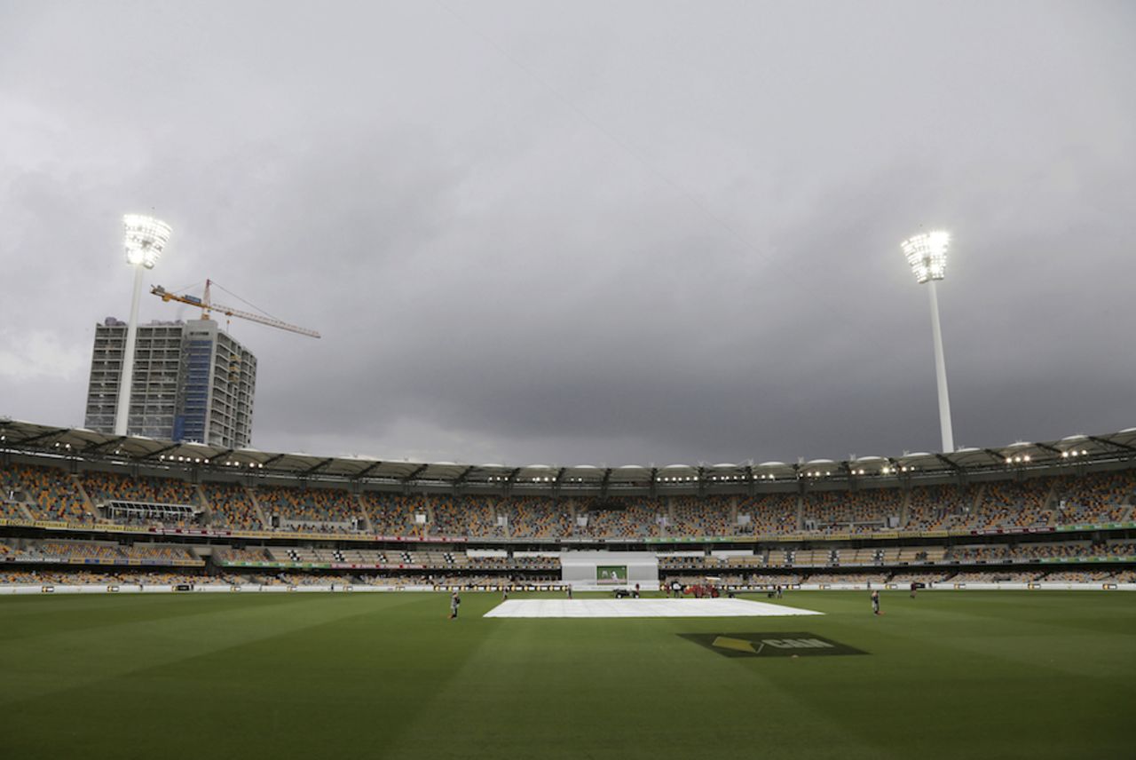 Rain washed out the third session, Australia v New Zealand, 1st Test, Brisbane, 4th day, November 8, 2015