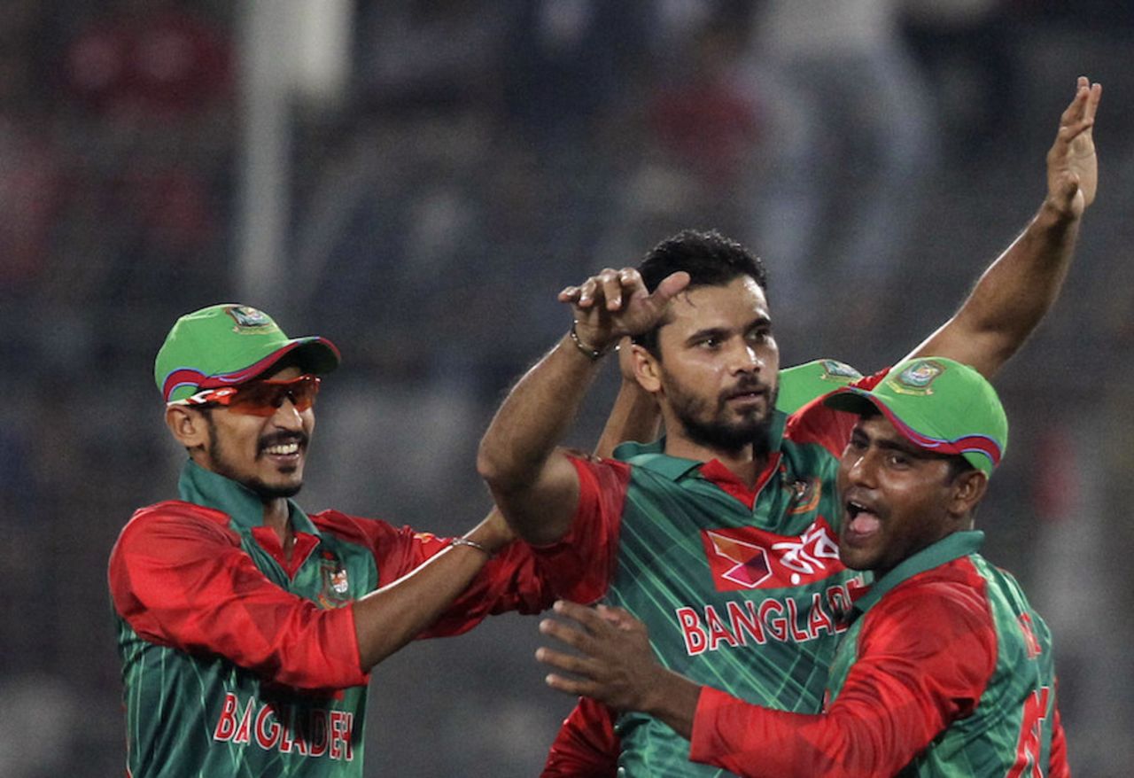 Mashrafe Mortaza celebrates a wicket, Bangladesh v Zimbabwe, 2nd ODI, Mirpur, November 9, 2015