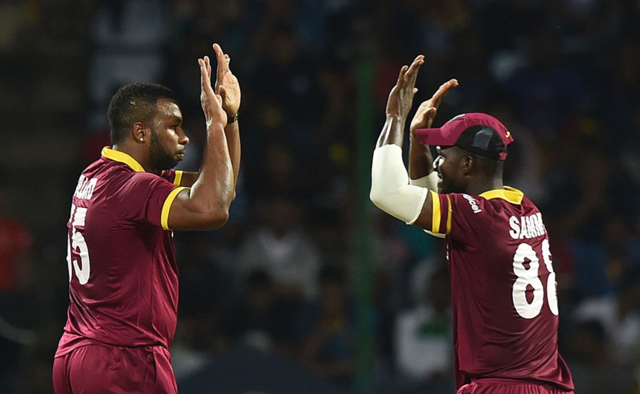 Kieron Pollard removed both openers, Sri Lanka v West Indies, 1st T20, Pallekele, November 9, 2015