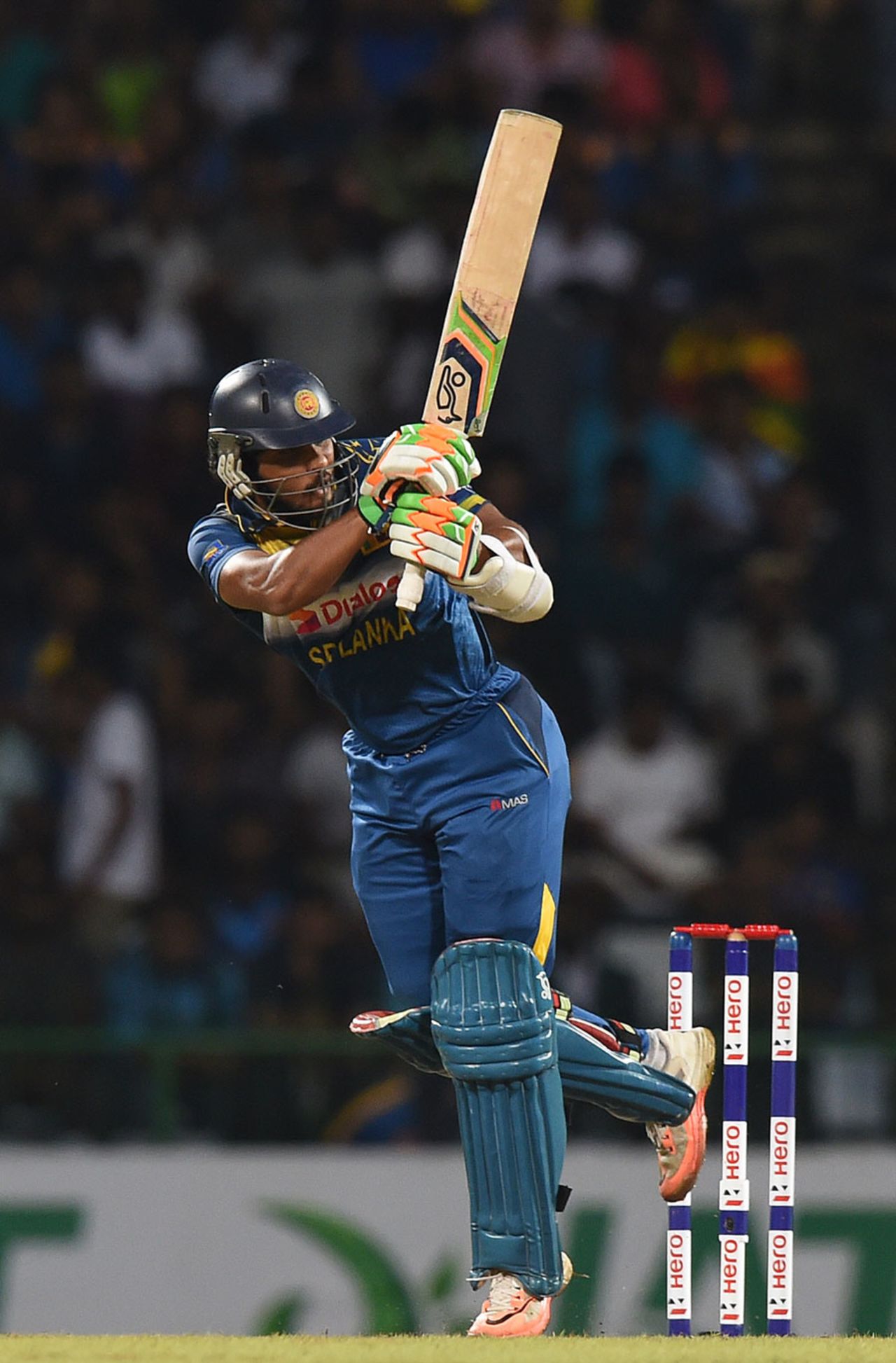 Dinesh Chandimal cracked an unbeaten 40 off 19 balls, Sri Lanka v West Indies, 1st T20, Pallekele, November 9, 2015