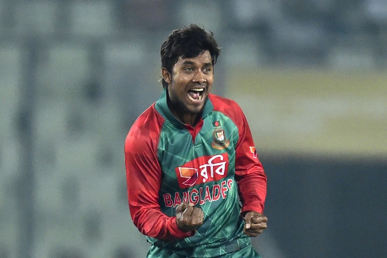 Sabbir Rahman celebrates after dismissing Elton Chigumbura, Bangladesh v Zimbabwe, 3rd ODI, Mirpur, November 11, 2015