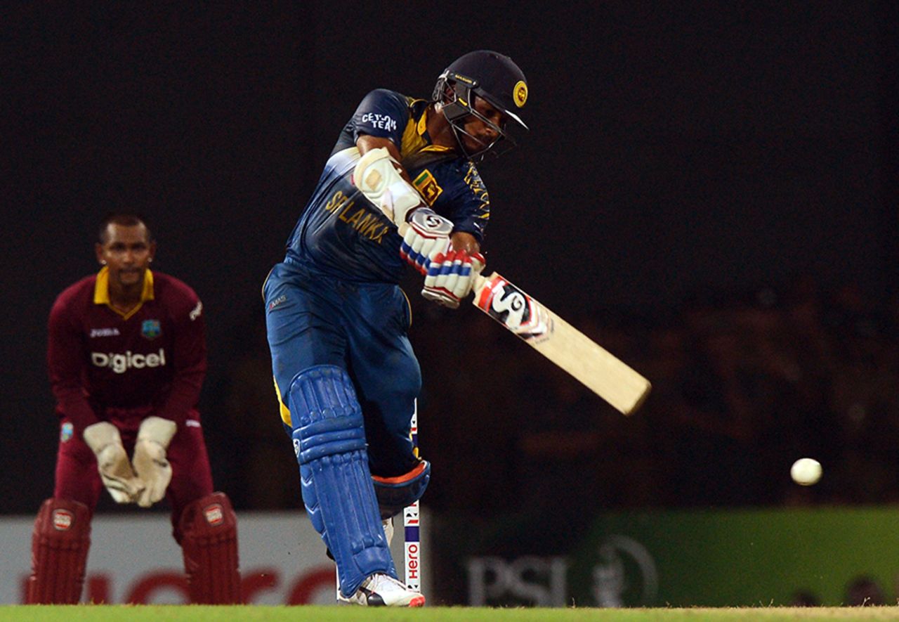 Shehan Jayasuriya plays a shot through the off side, Sri Lanka v West Indies, 2nd T20I, Colombo, November 11, 2015