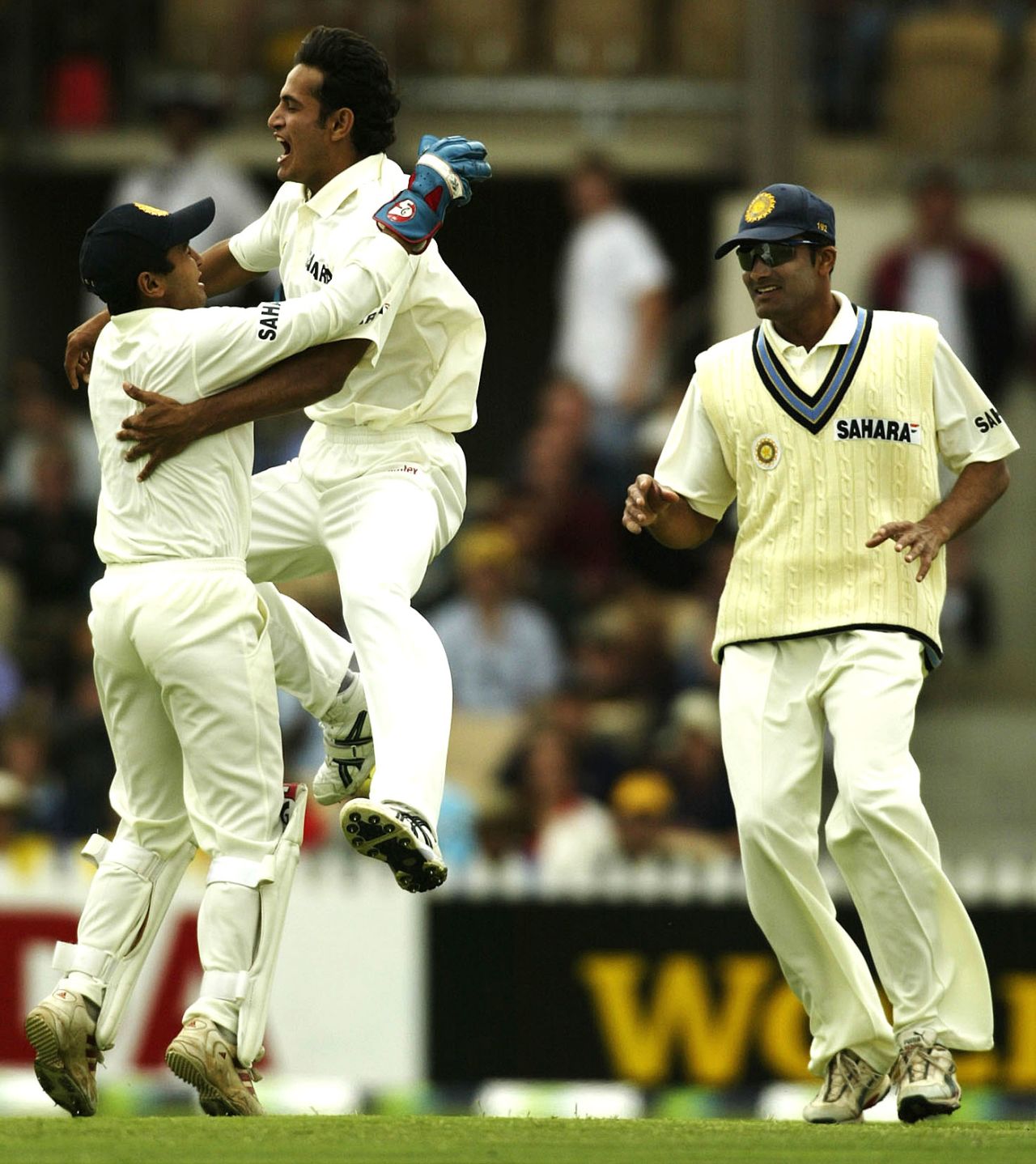 Irfan Pathan took a wicket with his third ball in Test cricket, Australia v India, 2nd Test, Adelaide, December 12, 2003