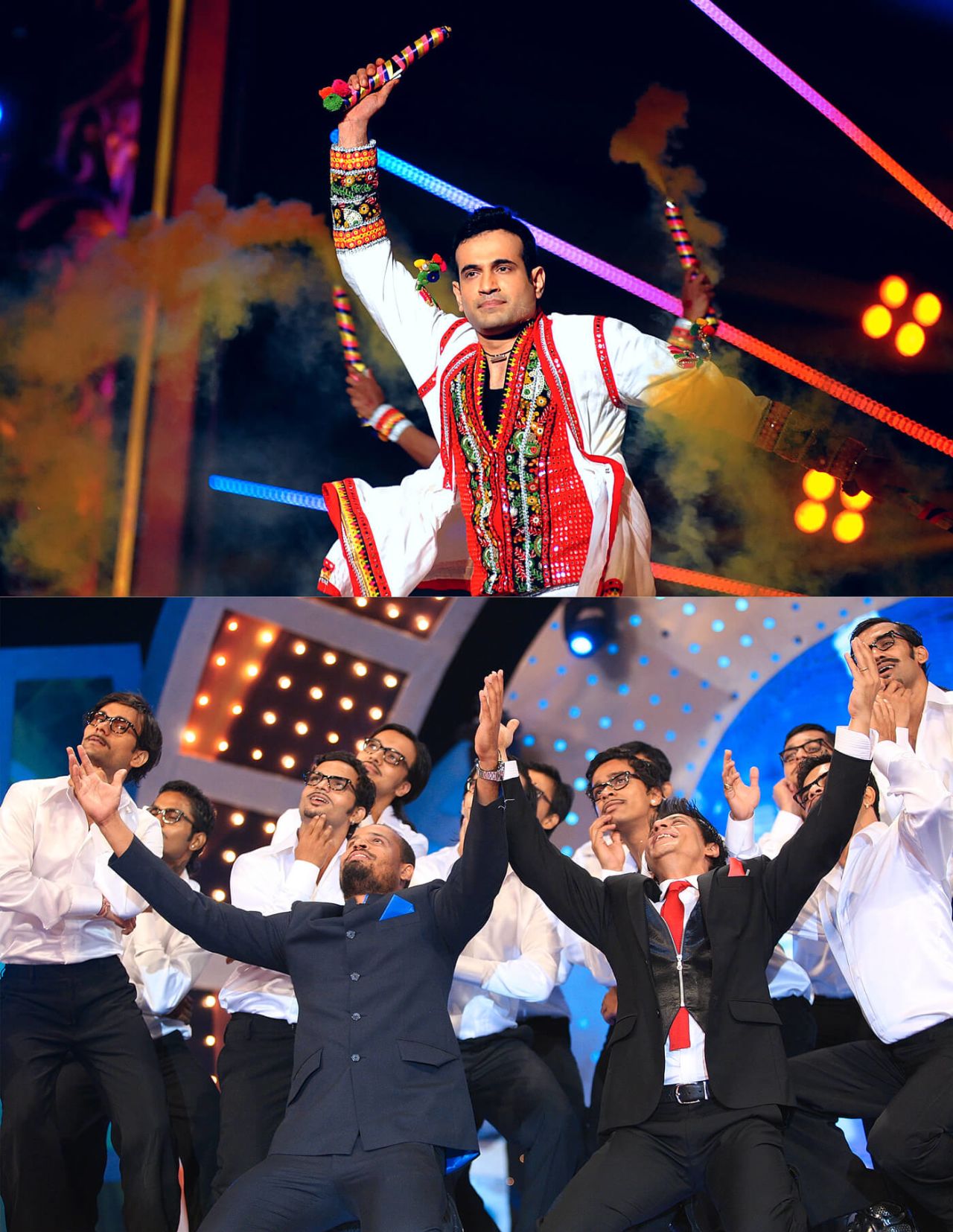 Composite: Irfan and Yusuf Pathan dancing
