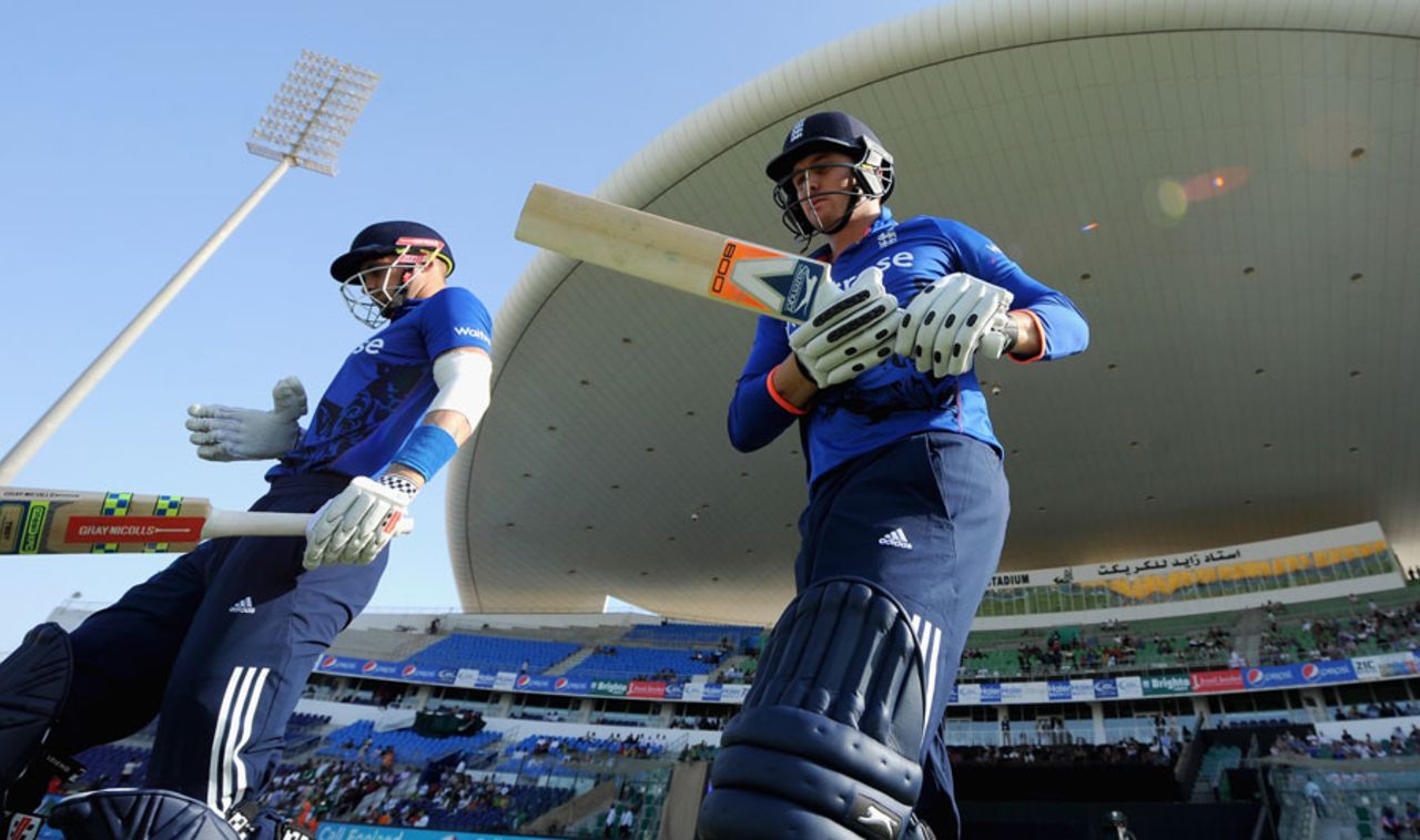 Alex Hales and Jason Roy open the batting for England, Pakistan v England, 2nd ODI, Abu Dhabi, November 13, 2015