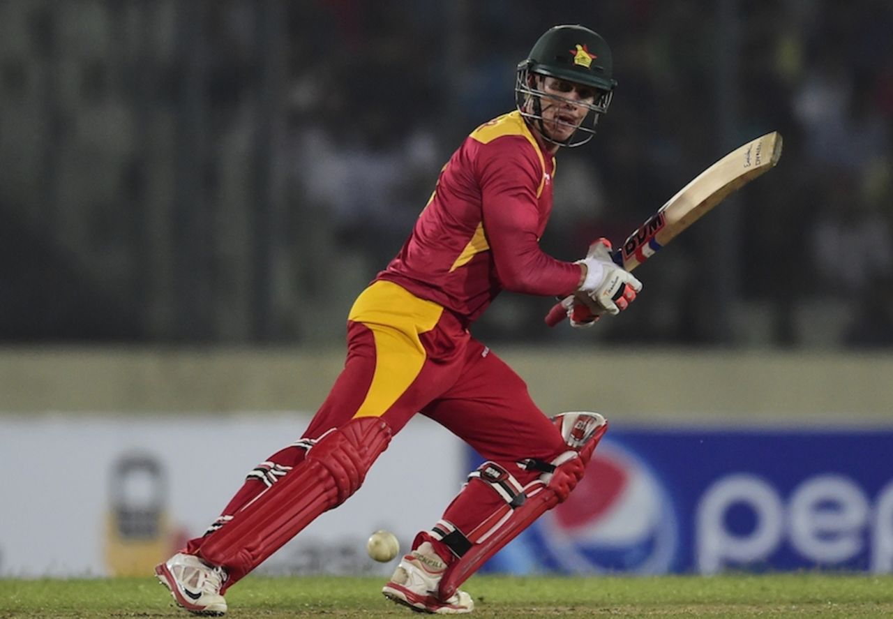 Malcolm Waller steers the ball to the off side, Bangladesh v Zimbabwe, 1st T20, Mirpur, November 13, 2015