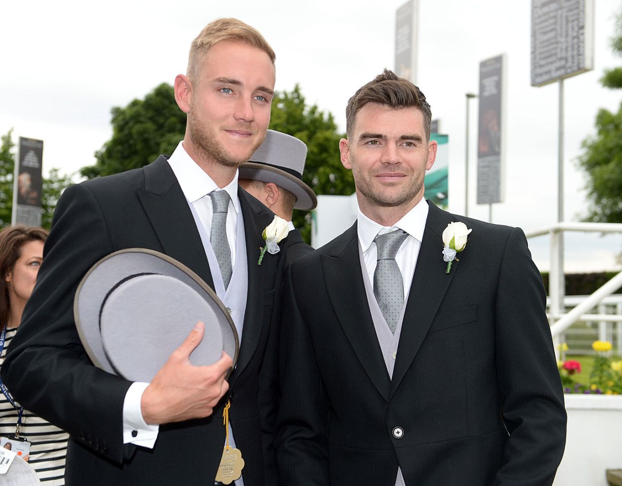 James Anderson and Stuart Broad at the Investec Derby, Surrey, June 7, 2014