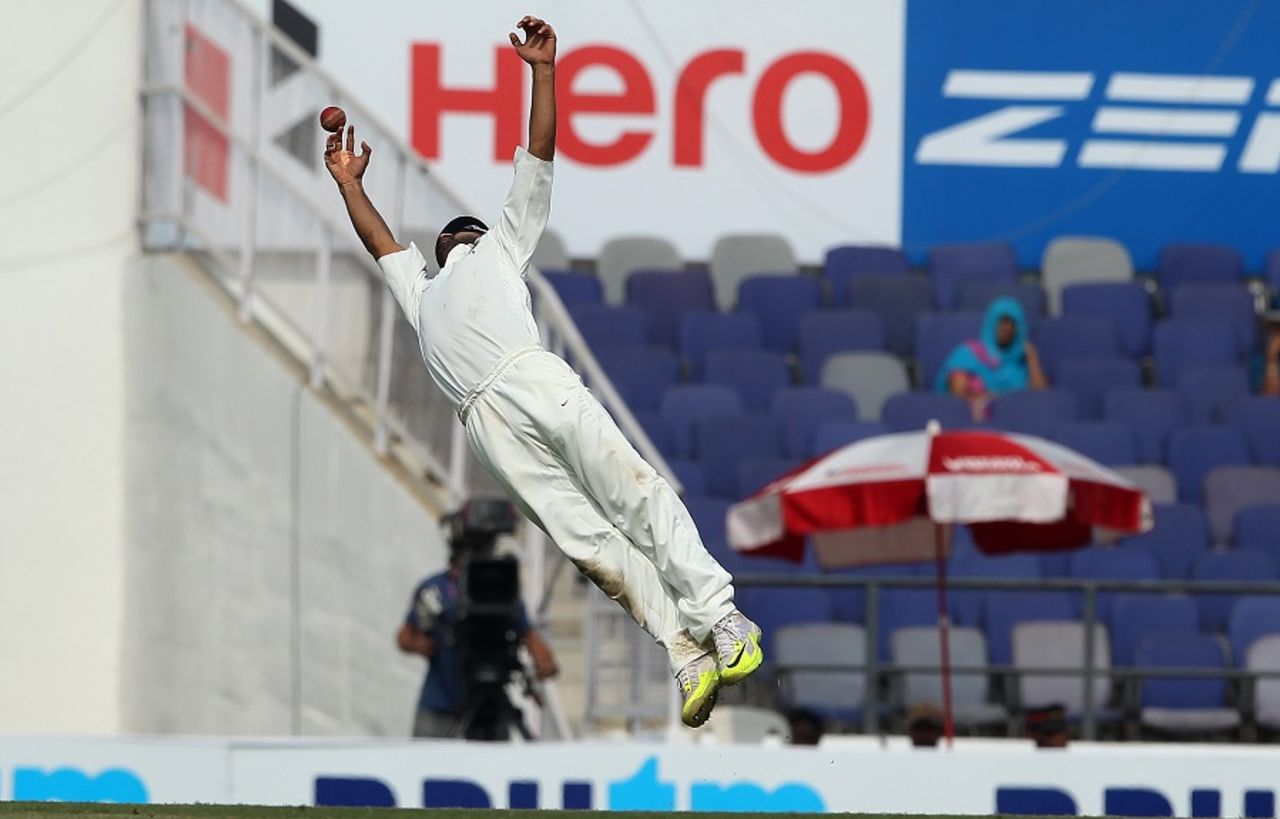The one that got away: Ajinkya Rahane reaches for a catch, India v South Africa, 3rd Test, Nagpur, 3rd day, November 27, 2015