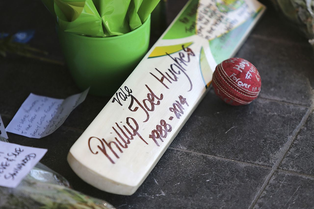 Tributes for Phillip Hughes at Adelaide Oval, Adelaide, November 28, 2014
