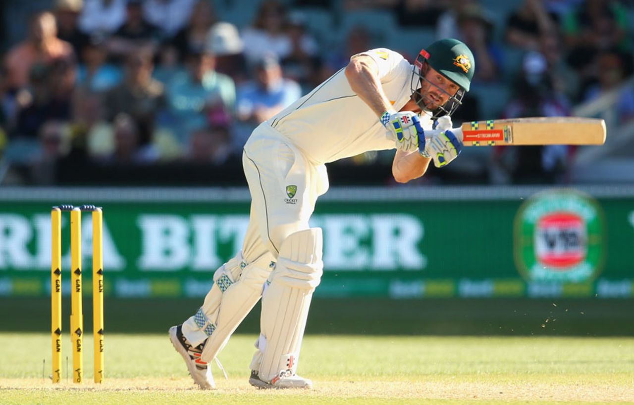 Shaun Marsh helped steady the chase in partnership with Adam Voges, Australia v New Zealand, 3rd Test, Adelaide, 3rd day, November 29, 2015
