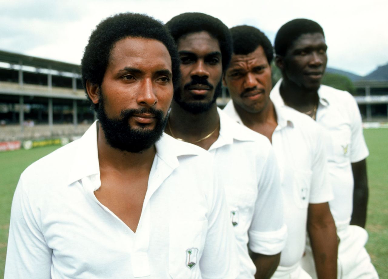 Andy Roberts, Michael Holding, Colin Croft and Joel Garner, Trinidad, February 1981