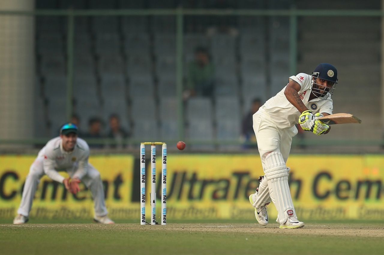 Ravindra Jadeja plays a leg-side flick, India v South Africa, 4th Test, 1st day, Delhi, December 3, 2015