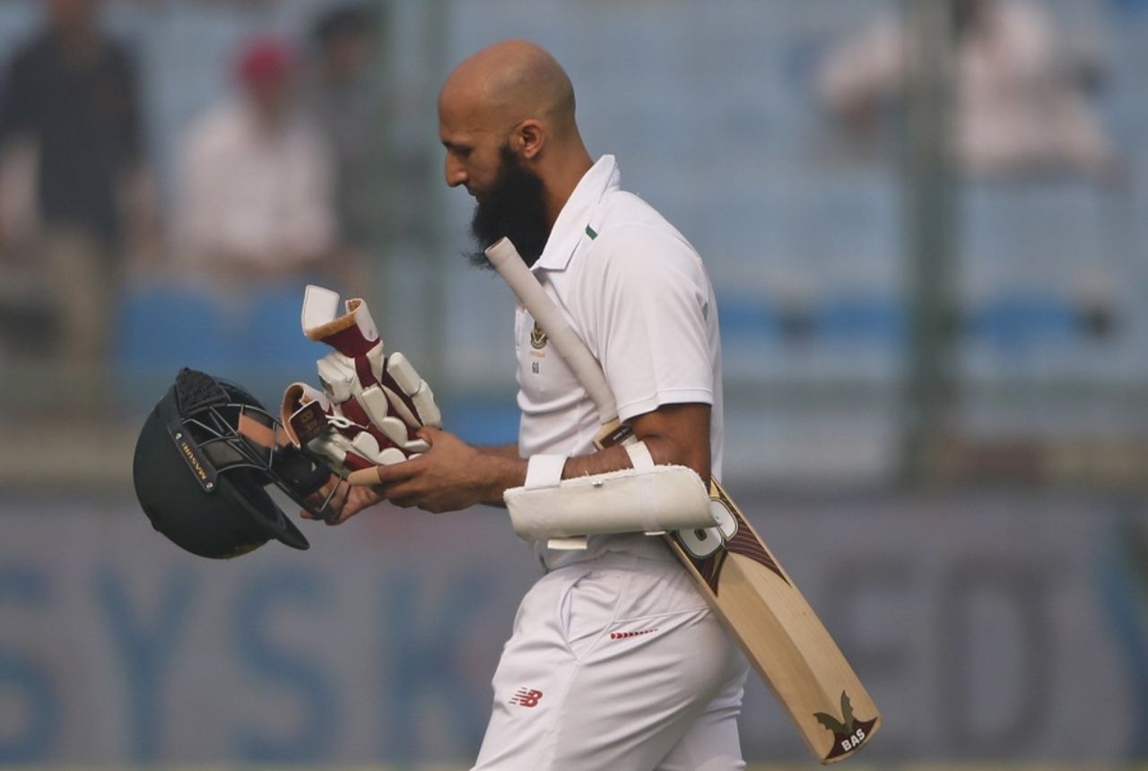 Hashim Amla was dismissed for 25 off 244 balls,  India v South Africa, 4th Test, Delhi, 5th day, December 7, 2015