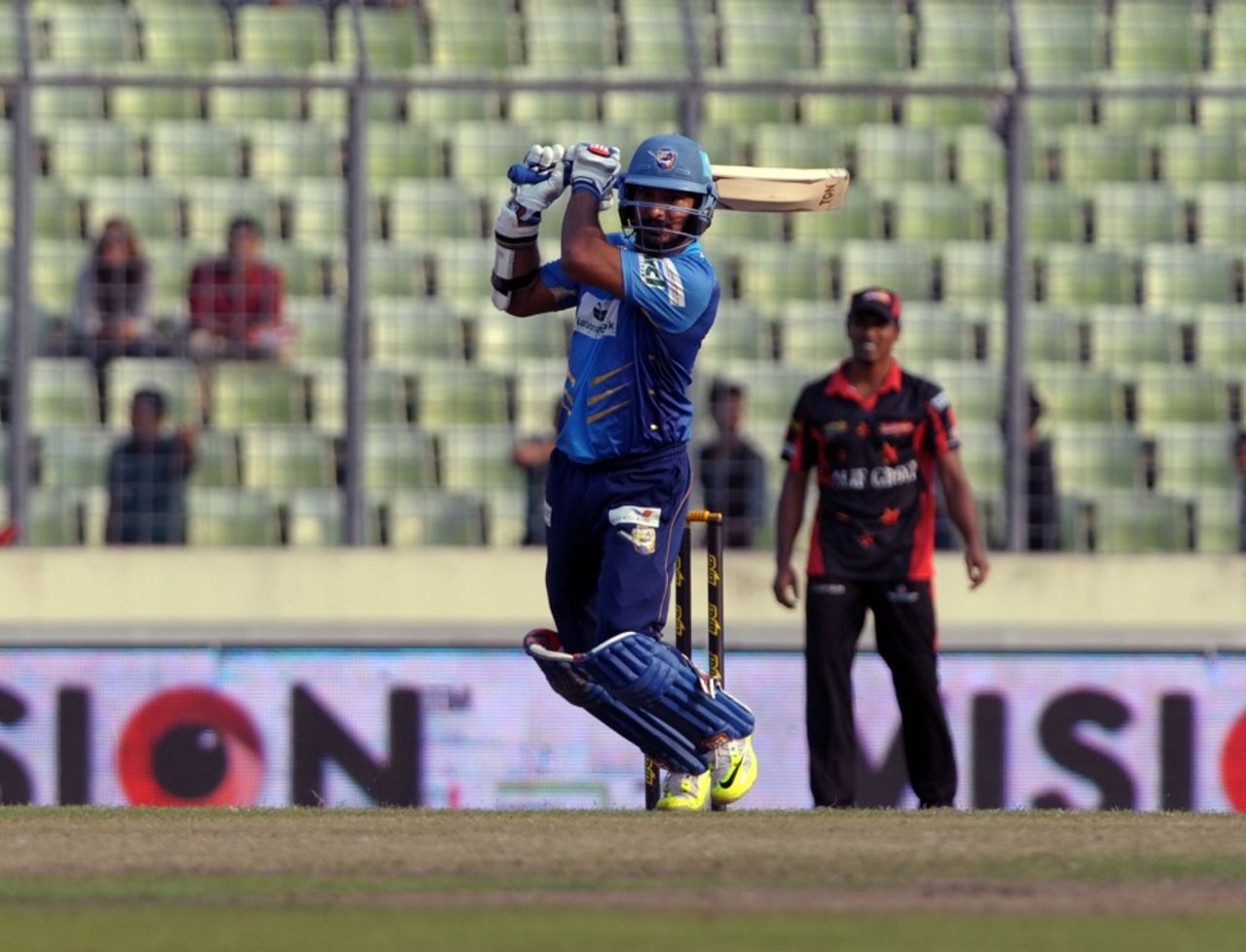 Kumar Sangakkara struck 48 off 35 balls, Sylhet Superstars v Dhaka Dynamites, BPL 2015-16, Mirpur, December 9, 2015