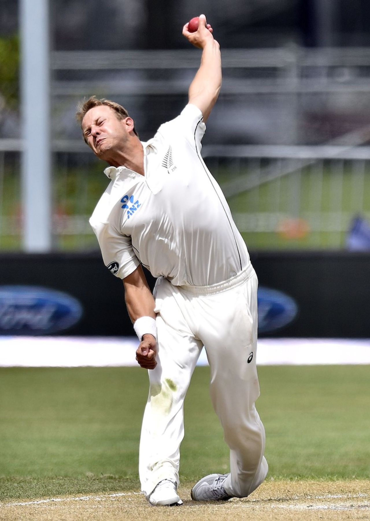 Neil Wagner's point of delivery, New Zealand v Sri Lanka, 1st Test, Dunedin, 5th day, December 14, 2015