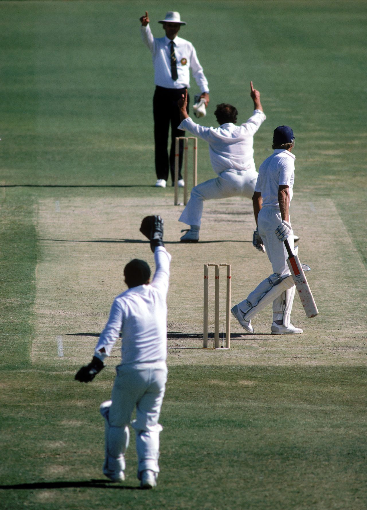 Dennis Lillee gets David Gower out lbw, Australia v England, first Test, day four, Perth, November 16, 1982