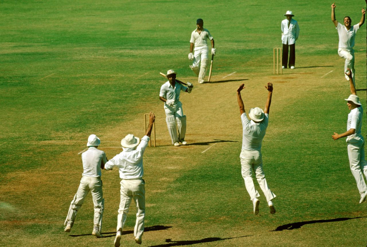 Sunil Gavaskar is caught by Bob Taylor off Ian Botham, India v England, Golden Jubilee Test, Mumbai, February 1980