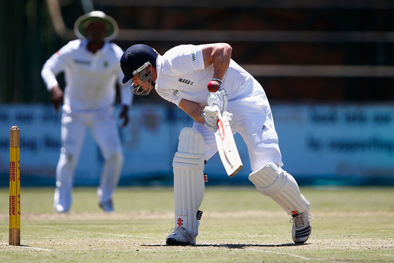 Nick Compton takes a blow, South Africa A v England XI, Tour match, Pietermaritzburg, December 20, 2015