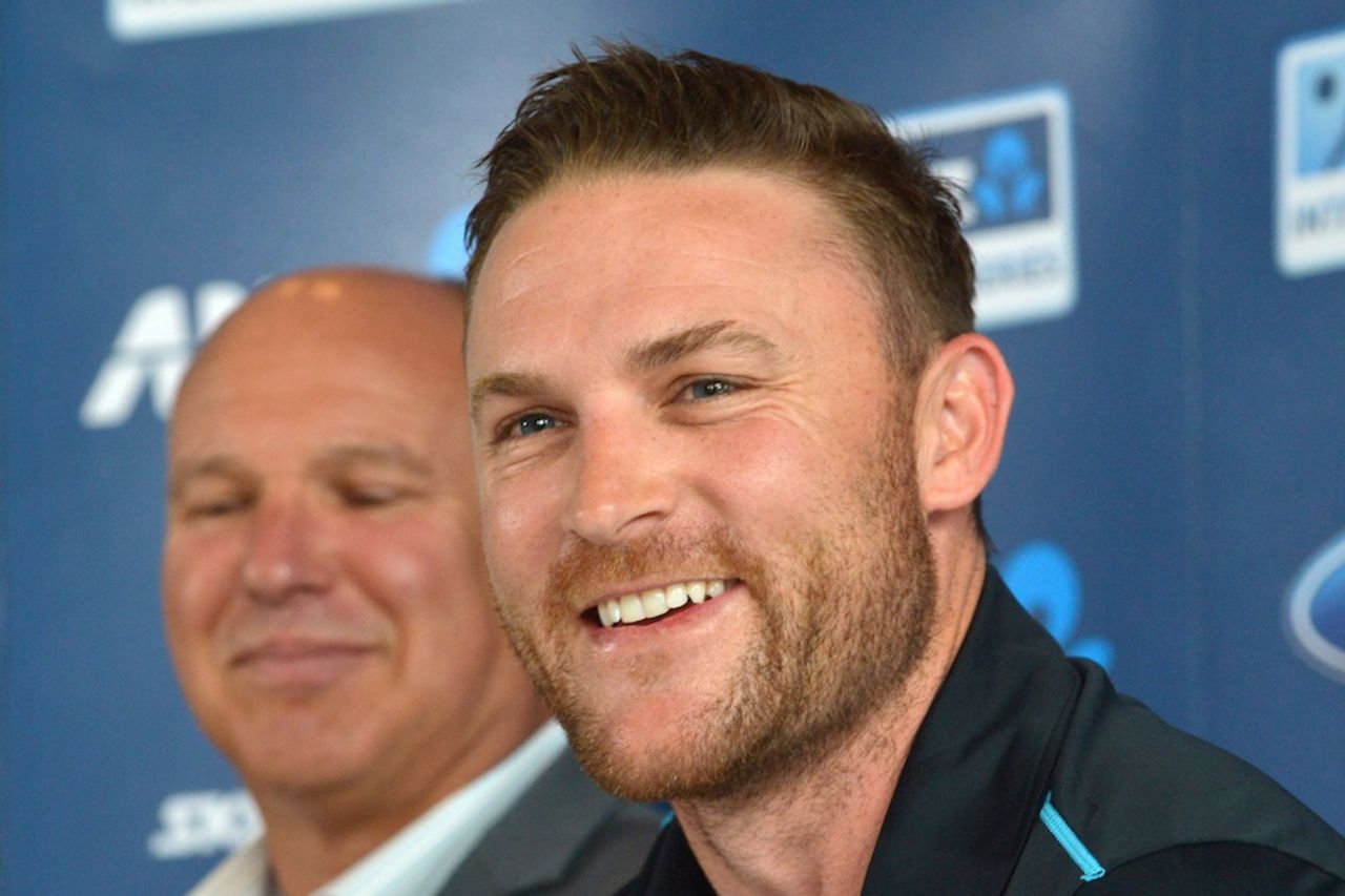 Brendon McCullum smiles during the press conference where he announced his retirement, Christchurch, December 22, 2015