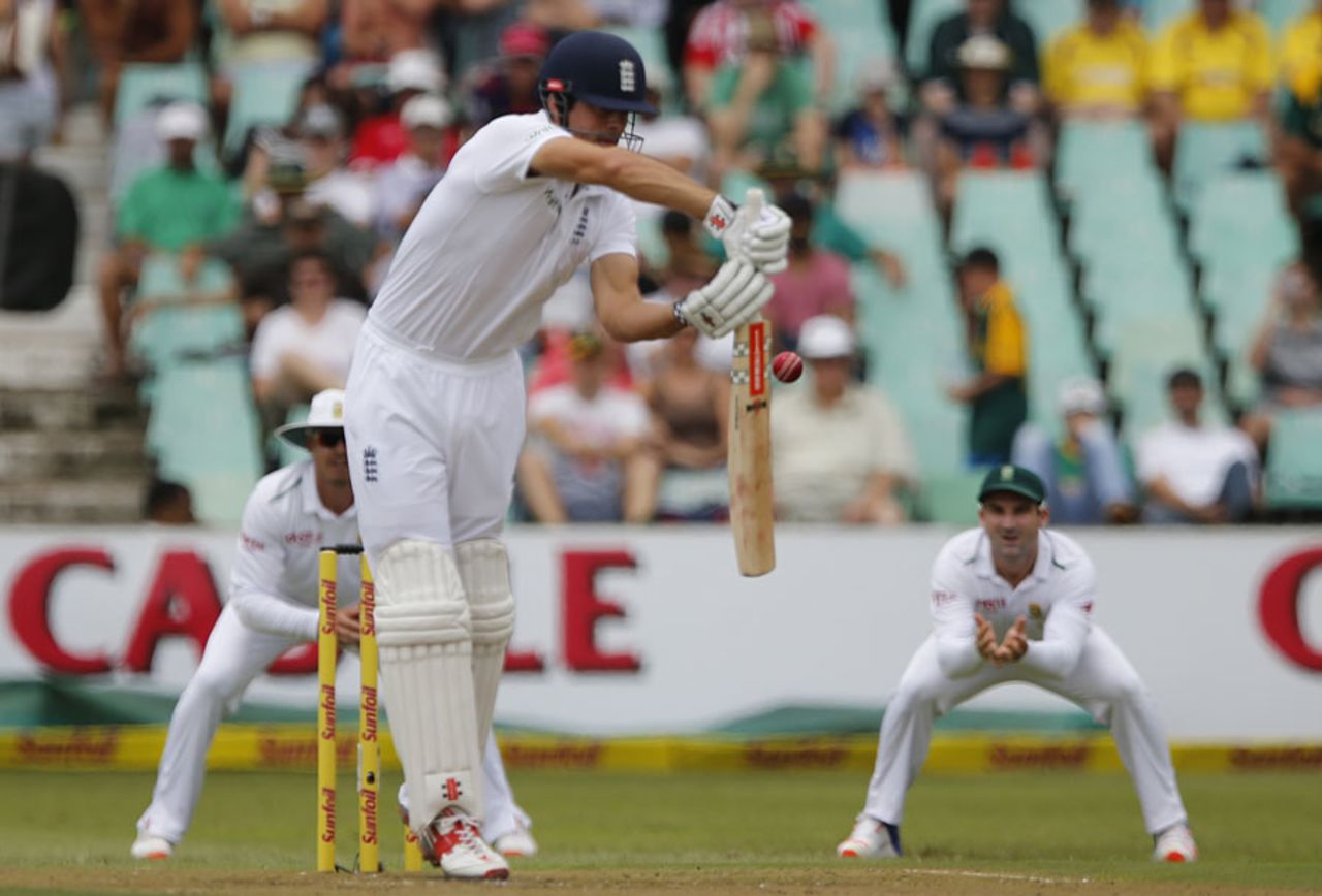 Alastair Cook prodded outside off and edged to slip, South Africa v England, 1st Test, Durban, 1st day, December 26, 2015
