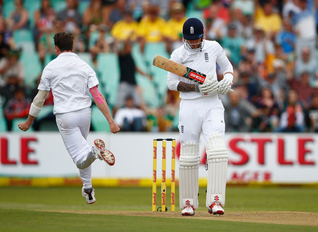Alex Hales' first Test innings ended with an edge off Dale Steyn, South Africa v England, 1st Test, Durban, 1st day, December 26, 2015