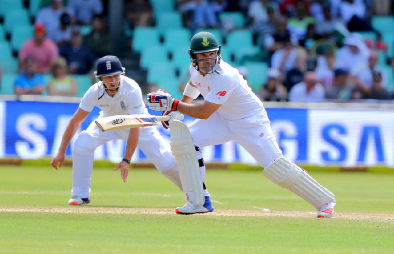 Dean Elgar batted through to the close for 67 not out, South Africa v England, 1st Test, Durban, 2nd day, December 27, 2015
