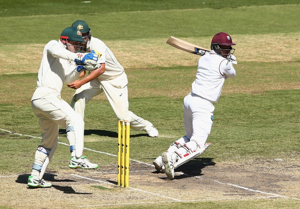 Denesh Ramdin plays a cut shot, Australia v West Indies, 2nd Test, Melbourne, 4th day, December 29, 2015