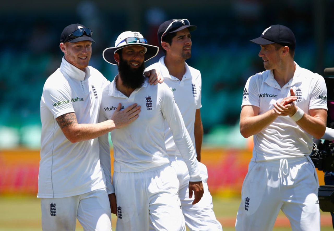 Moeen Ali was Man of the Match for his seven-wicket haul, South Africa v England, 1st Test, Durban, 5th day, December 30, 2015