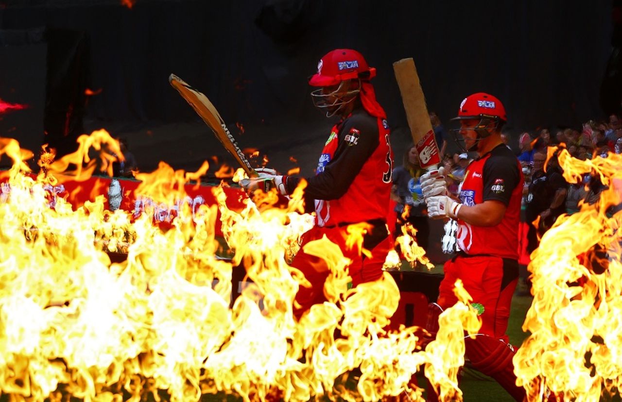Chris Gayle and Aaron Finch are clearly an explosive combination, Melbourne Renegades v Perth Scorchers, BBL 2015-16, Melbourne, December 30, 2015