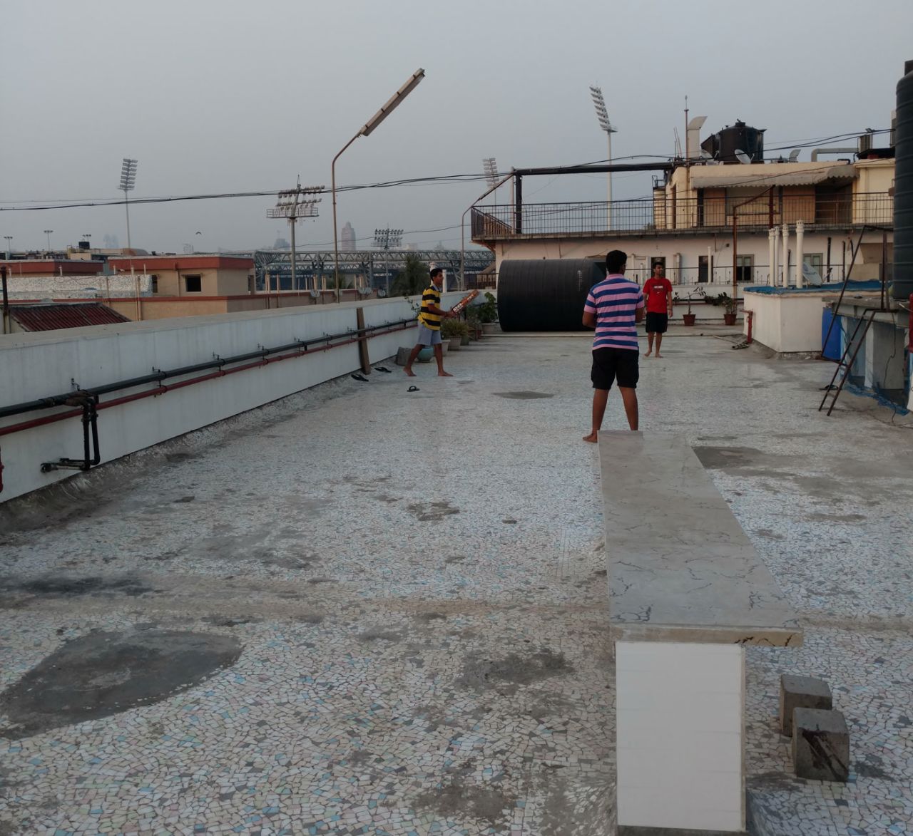 <b>Harsh Sanghavi:</b> Cricket on the terrace of a building in Churchgate, Mumbai with the Wankhede Stadium providing the backdrop