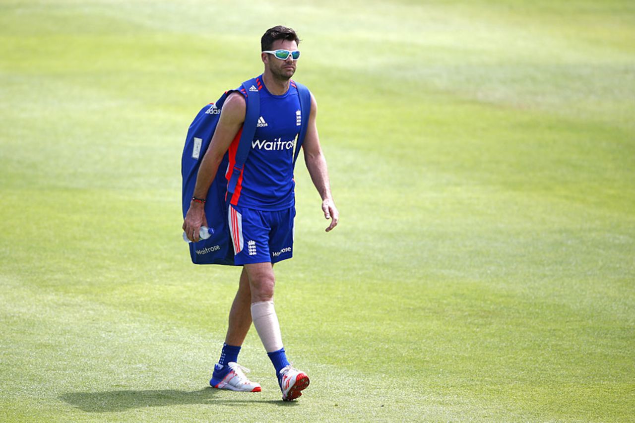 James Anderson heads for training to further test his calf injury, Cape Town, January 1, 2016