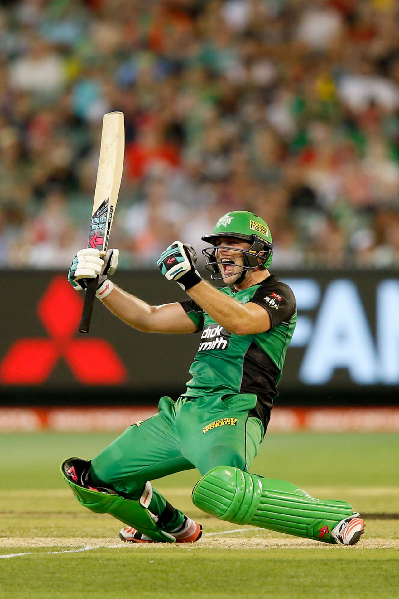 Centurion Luke Wright is pretty pumped up after sealing victory, Melbourne Renegades v Melbourne Stars, January 2, 2016