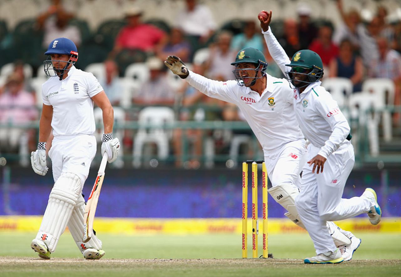 James Taylor was caught a short leg off Dane Piedt, South Africa v England, 2nd Test, Cape Town, 5th day, January 6, 2016