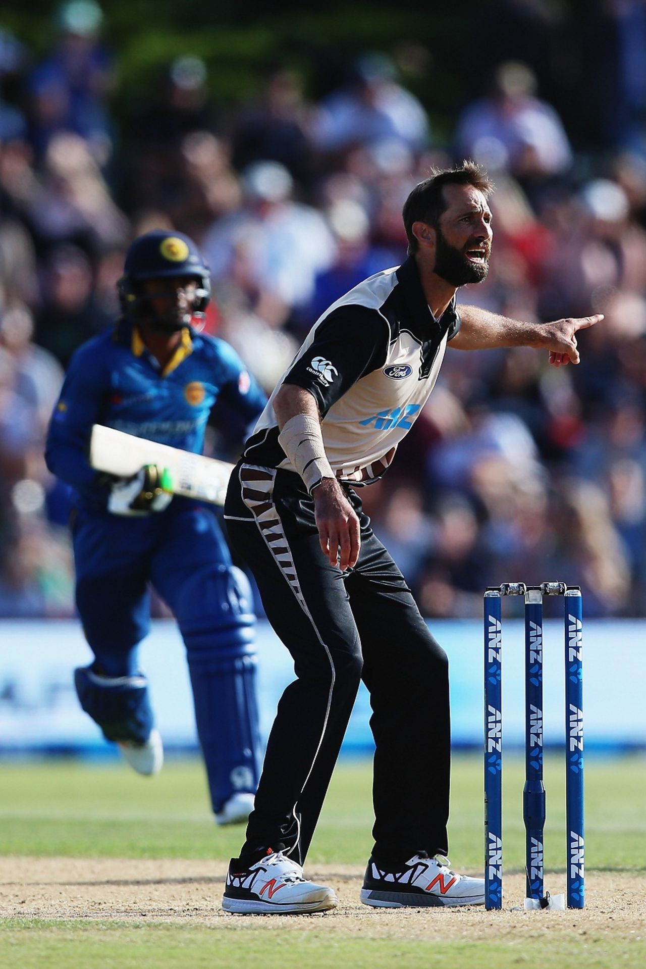 Grant Elliott appeals for a wicket, New Zealand v Sri Lanka, 1st T20I,  Mount Maunganui, January 7, 2016