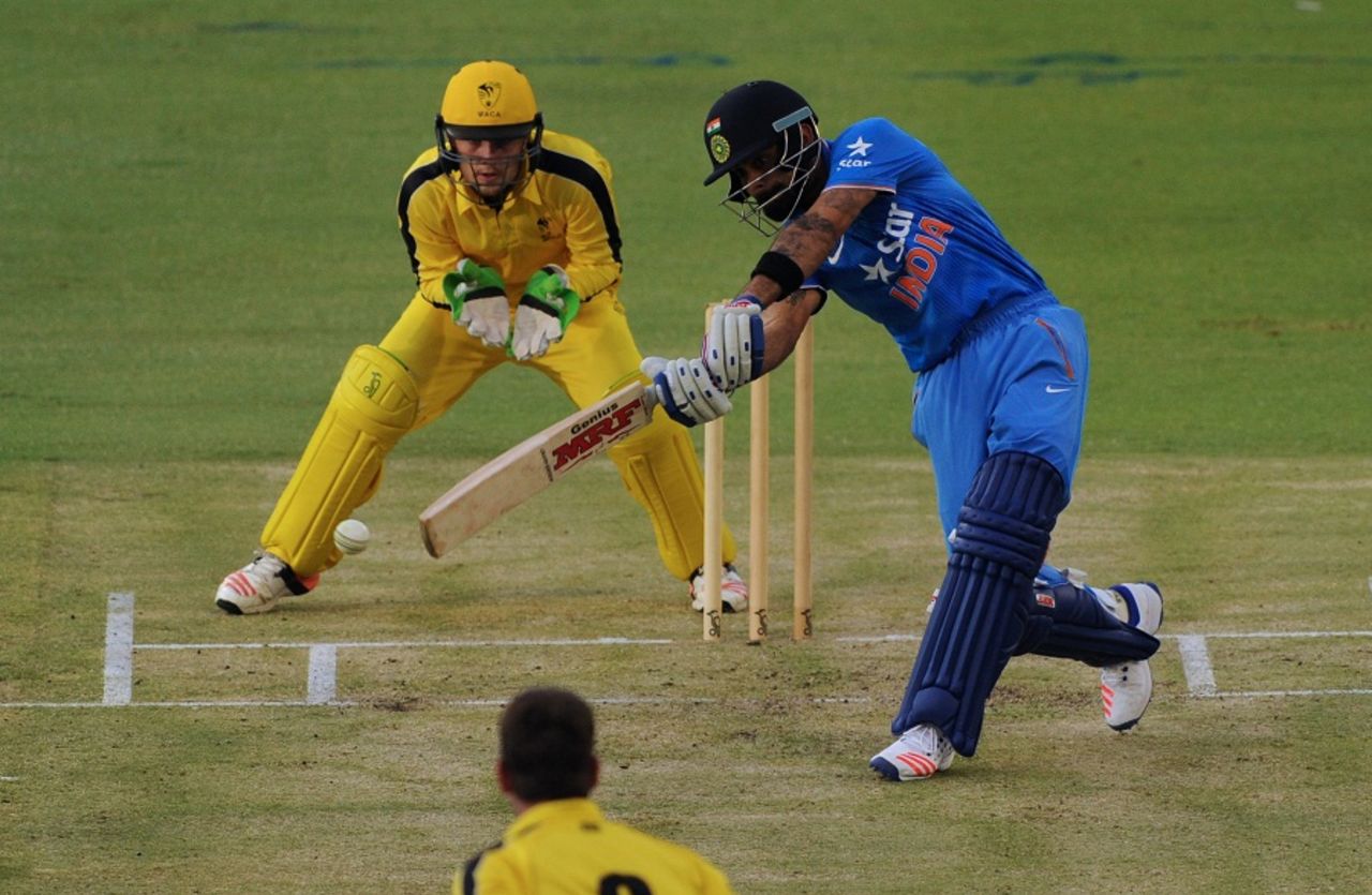Virat Kohli targets the off side, Western Australia XI v Indians, tour match, Perth, January 8, 2016