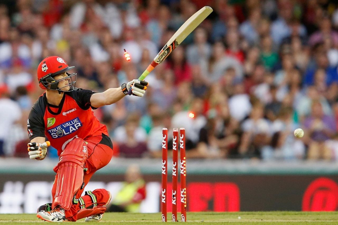 Tom Beaton was bowled for 29, Melbourne Renegades v Melbourne Stars, BBL 2015-16, Melbourne, January 9, 2016