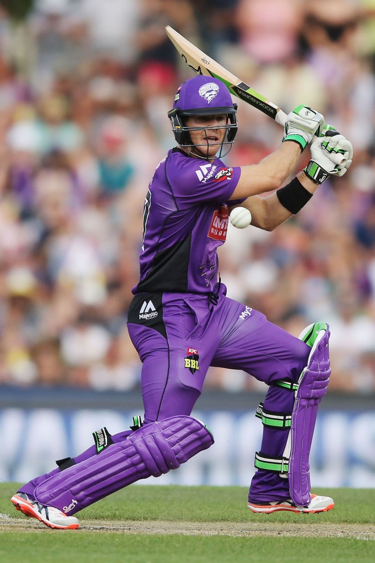 Tim Paine plays a cut during his 57, Hobart Hurricanes v Perth Scorchers, BBL 2015-16, Hobart, January 10, 2016