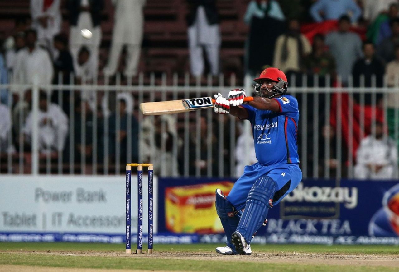 Mohammad Shahzad got to his century in only 52 balls, Afghanistan v Zimbabwe, 2nd T20I, Sharjah, January 2016