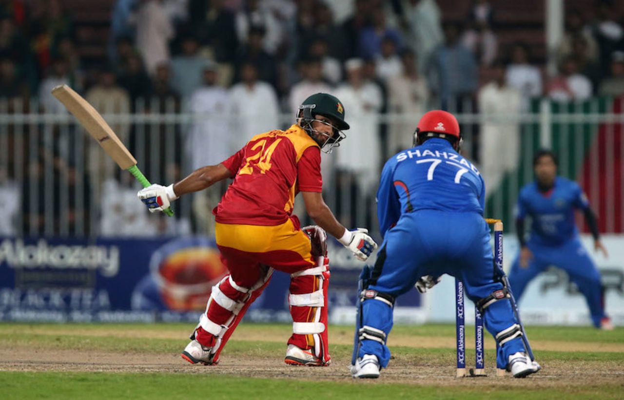 Sikandar Raza was left way out of his crease, Afghanistan v Zimbabwe, 2nd T20I, Sharjah, January 10, 2016