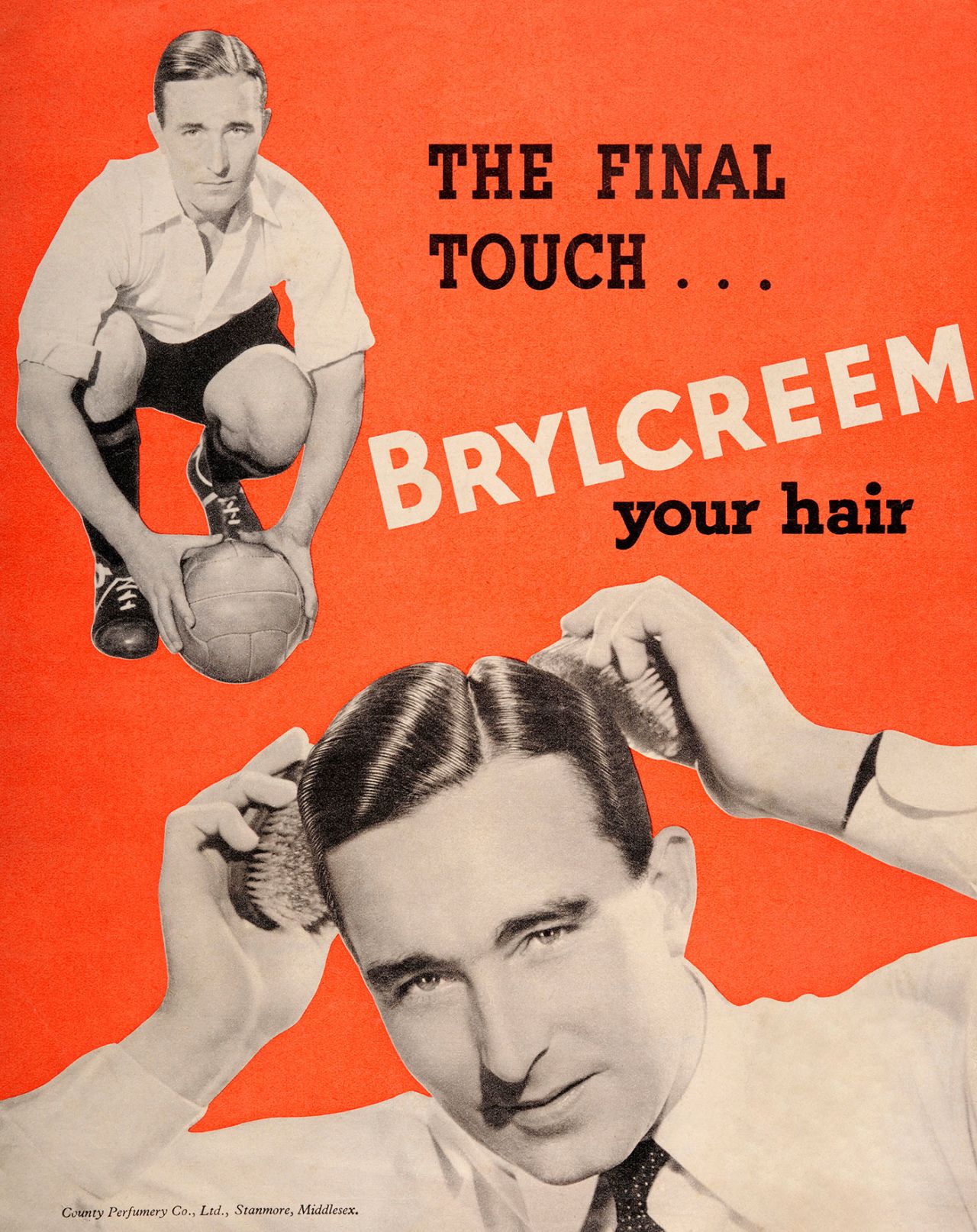 A Brylcreem advertisement featuring Denis Compton, April 22, 1950 


