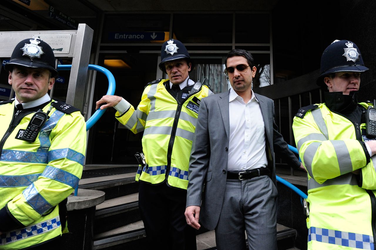 Player agent Mazhar Majeed leaves Westminster Magistrates Court, London, March 17, 2011 