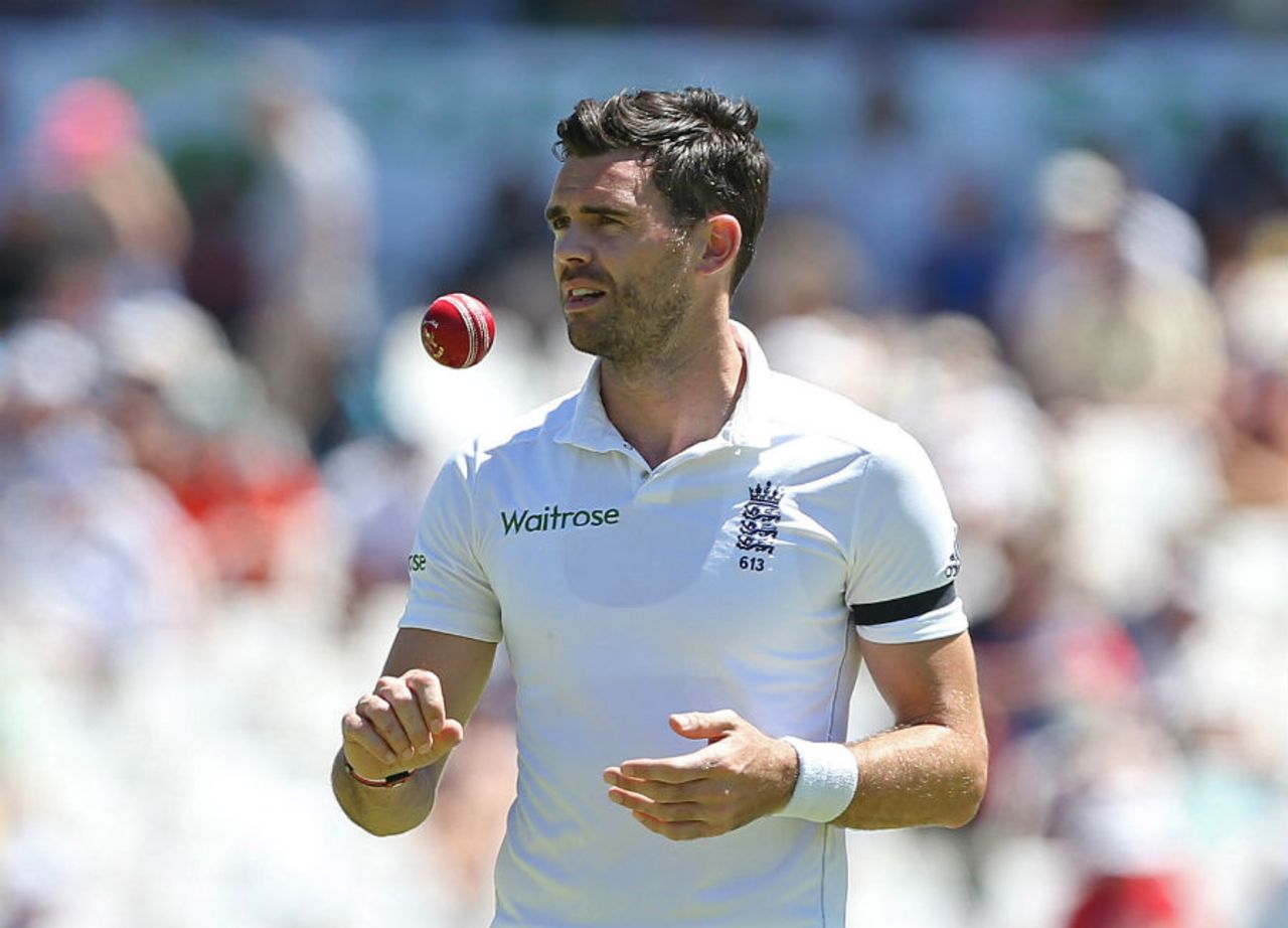 James Anderson in action during Cape Town Test, South Africa v England, 2nd Test, Cape Town, 4th day, January 5, 2016
