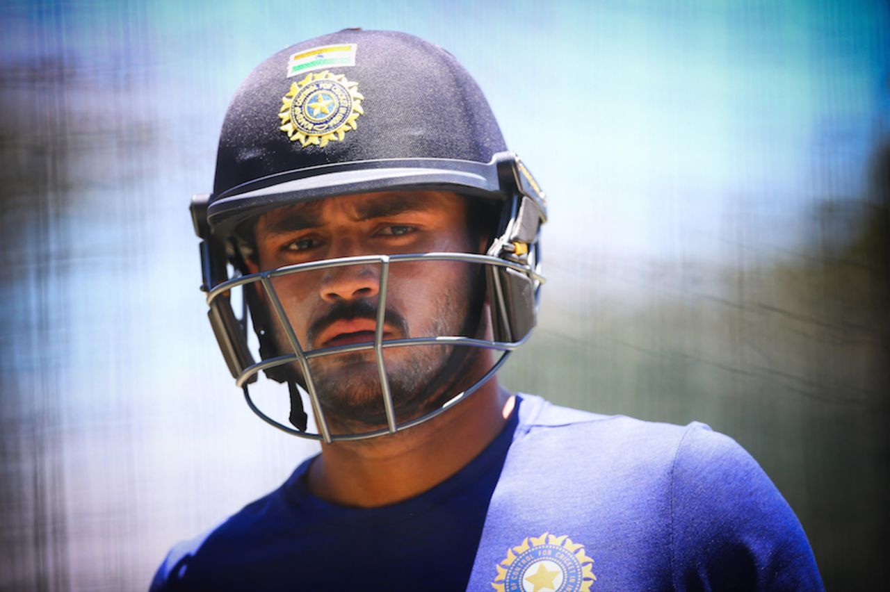 A pensive Manish Pandey during a training session, Brisbane, January 14, 2016