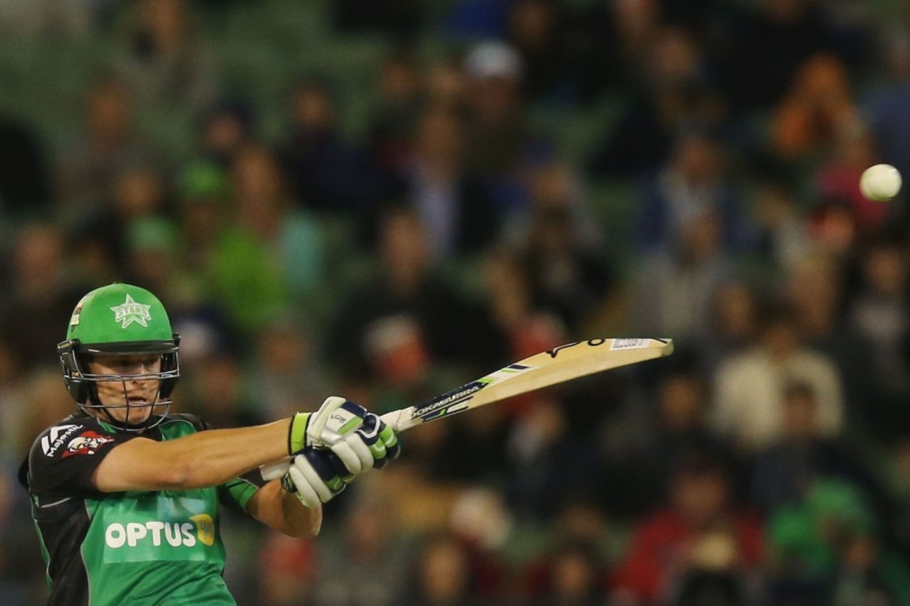 Evan Gulbis plays a pull during his fifty, Melbourne Stars v Brisbane Heat, Big Bash League 2015-16, Melbourne, MCG, January 14, 2016