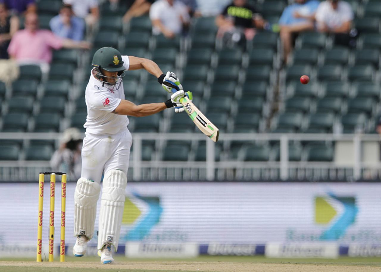 Faf du Plessis lazily flicked a catch to deep square, South Africa v England, 3rd Test, Johannesburg, 1st day, January 14, 2016