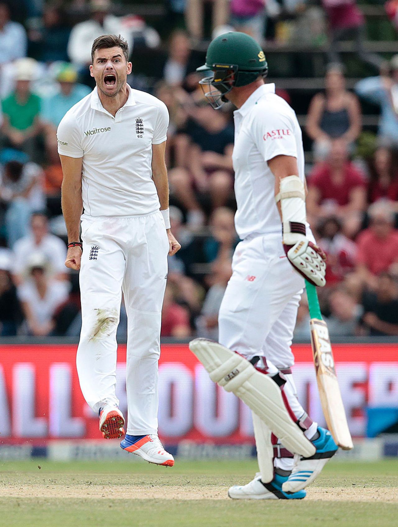 Happy bowler? James Anderson removed Hardus Viljoen, South Africa v England, 3rd Test, Johannesburg, 3rd day, January 17, 2016