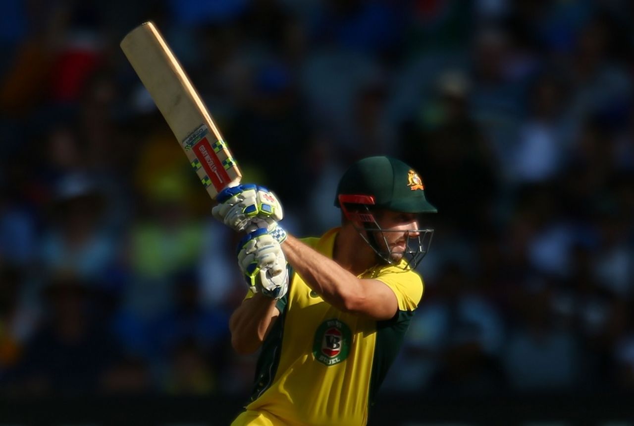 Shaun Marsh plays a cut, Australia v India, 3rd ODI, Melbourne, January 17, 2016