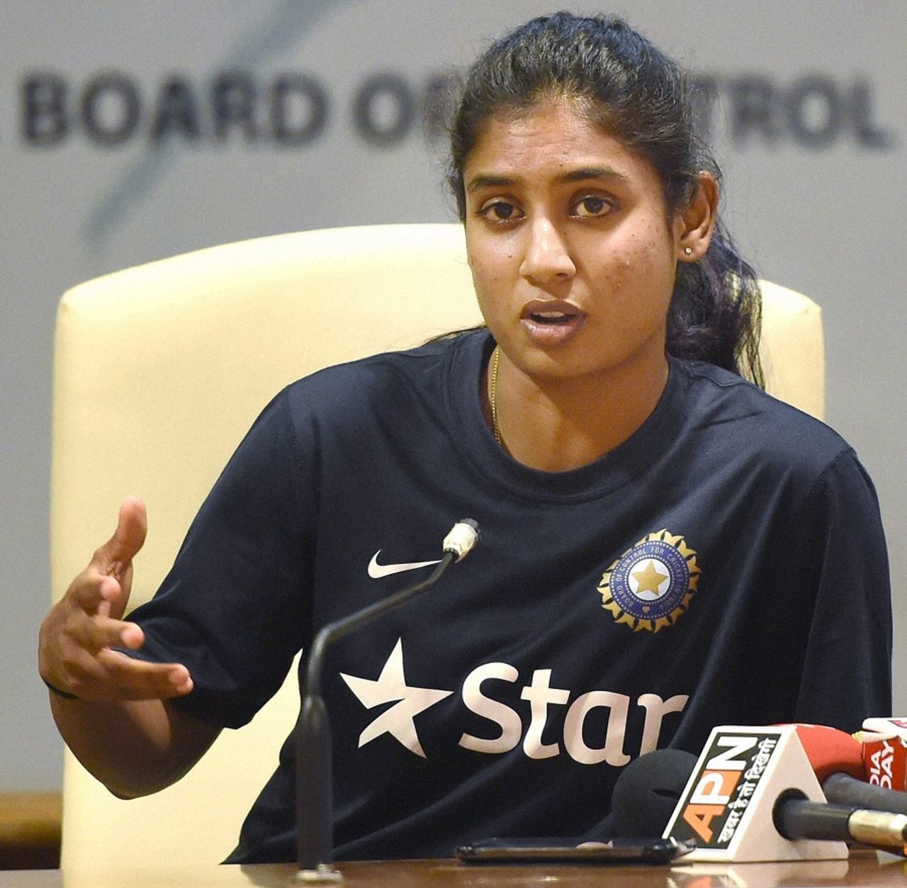 Mithali Raj addresses the press ahead of her team's departure to Australia, Mumbai, January 18, 2016